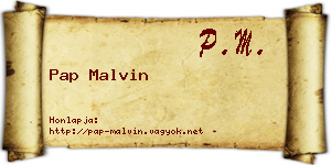Pap Malvin névjegykártya