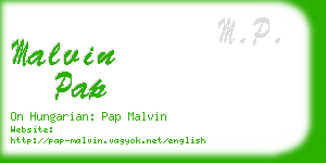 malvin pap business card
